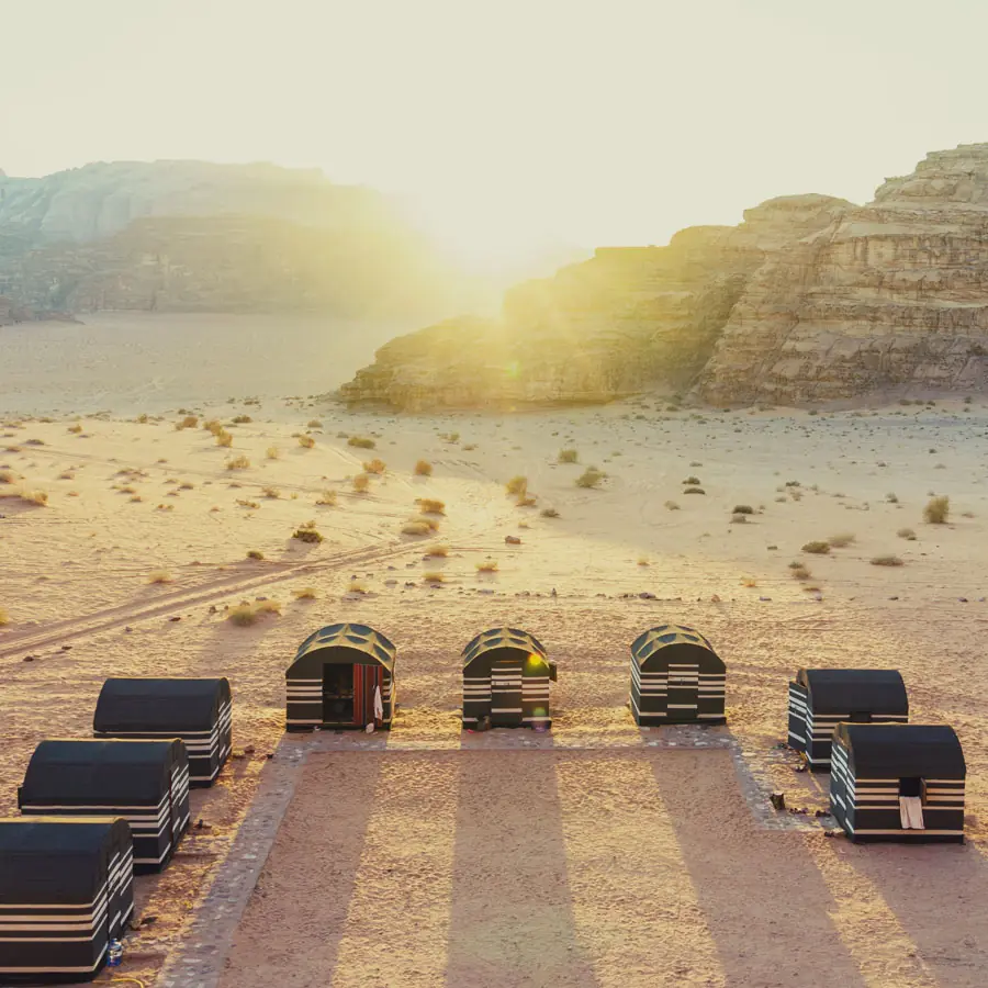 A Bedouin desert camp in Wadi Rum